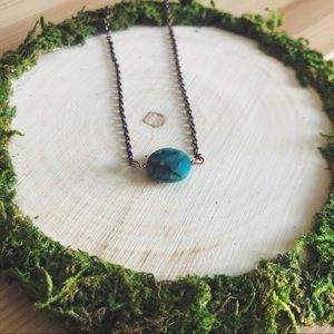 chrysocolla crystal turquoise gemstone necklace